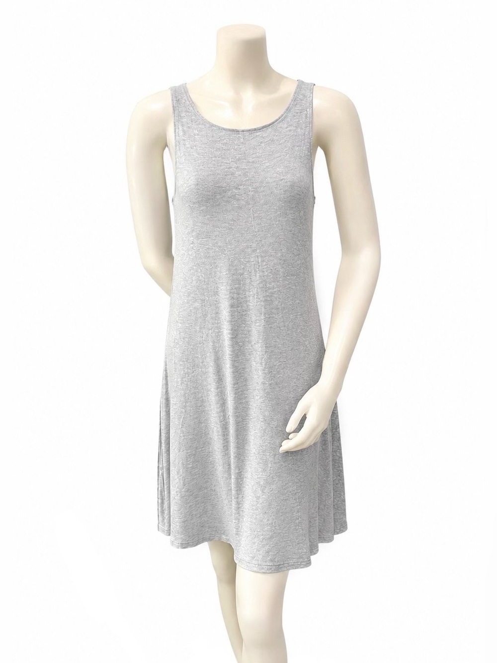 Gap Luxe Gray Sleeveless Swing Knit Dress Size Medium Soft Stretch Casual